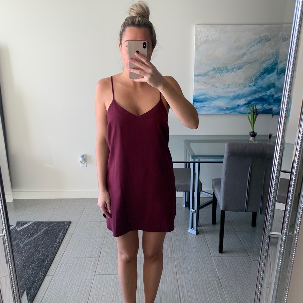 SOLD Burgundy Missguided Slip Dress